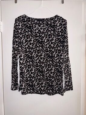 Mario Serrani Leopard Print Long Sleeve Top